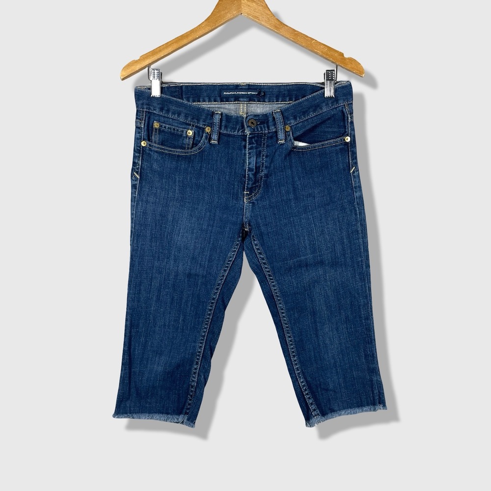 Ralph Lauren Sport Denim Capri Jeans Womens 28 Blue Classic Americana Preppy
